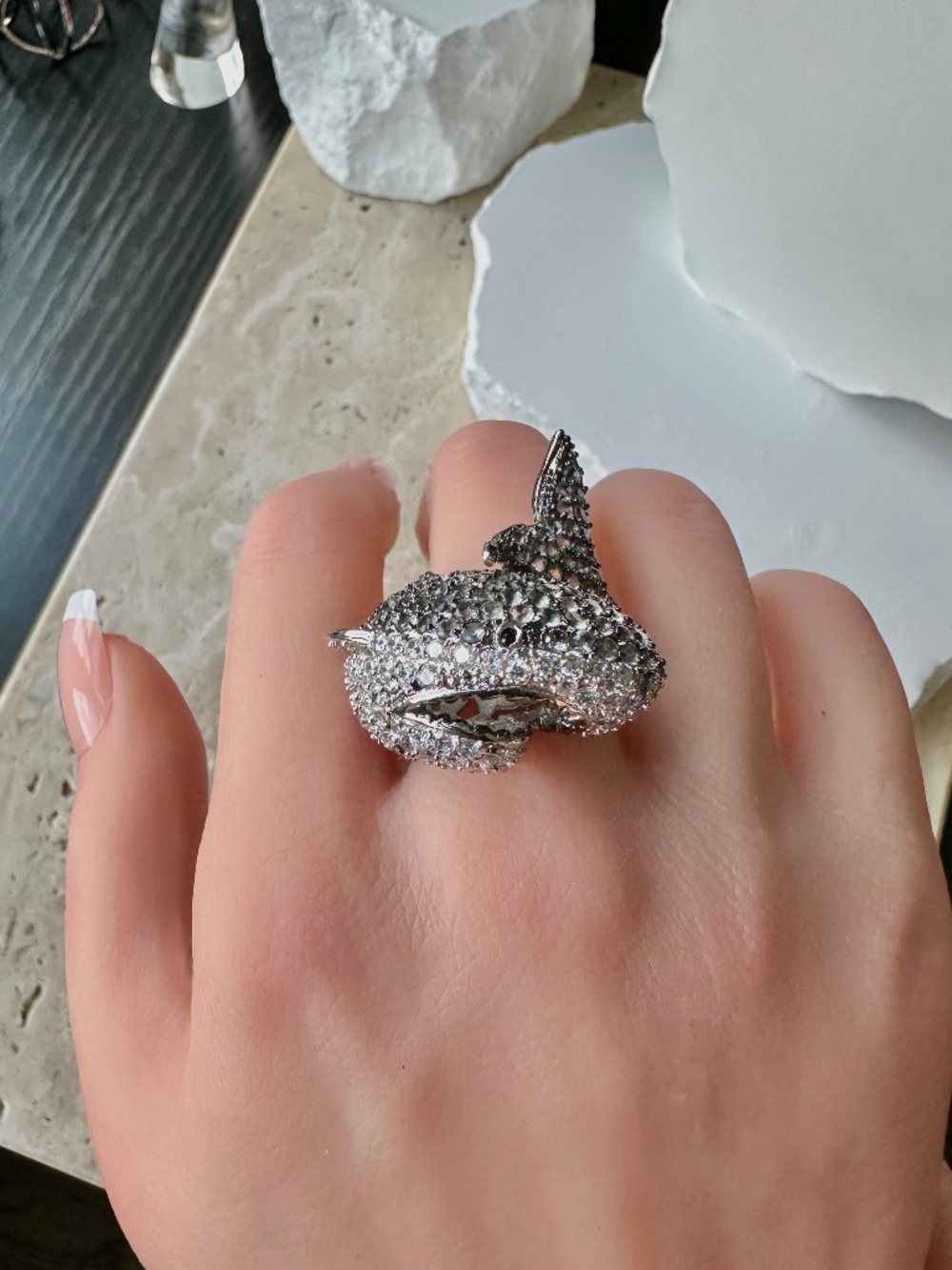 NWT | nOir Jewelry | Natalie the Shark Ring - Sold out online! - Picture 4 of 5